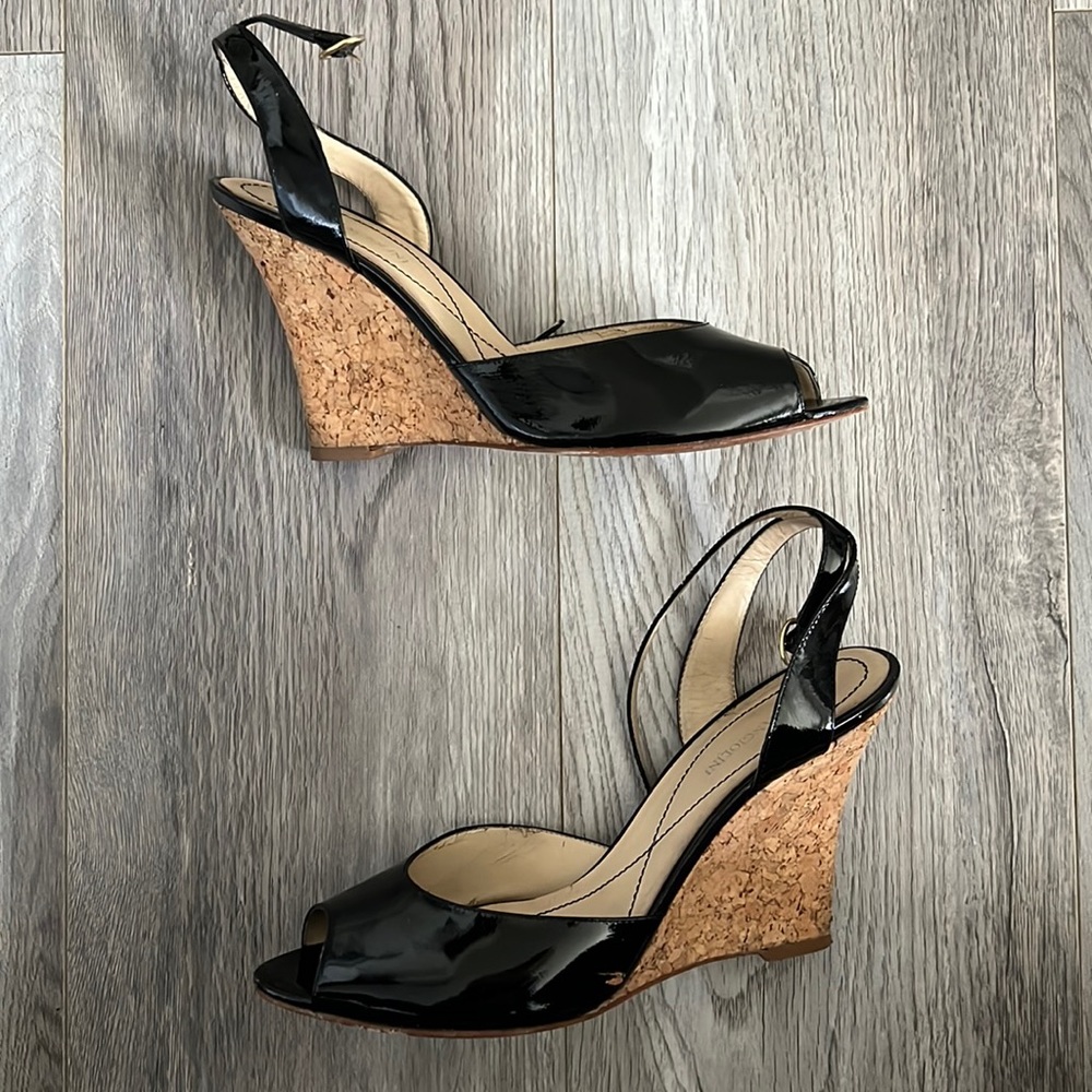 Patent Leather Cork Wedges Enzo Angiolini